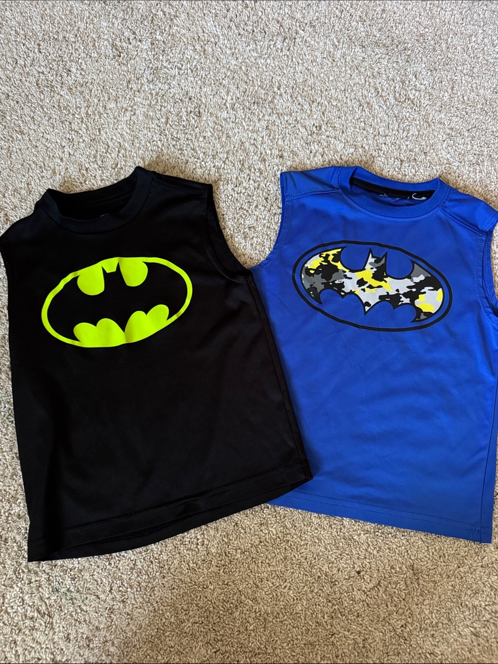 Batman Kids' Sleeveless Dri-fit Graphic Tank - Black & Royal Blue